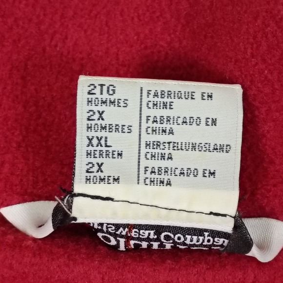 Columbia Fleece Vest Men's XXL Red Full Zip Pockets Outdoor Layer - Picture 5 of 10